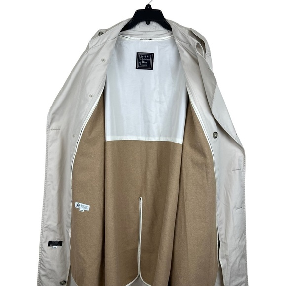 VTG Christian Dior Monsieur Tan Wool Trench Coat Removable Lining Mens Sz 48R XL - Picture 3 of 12